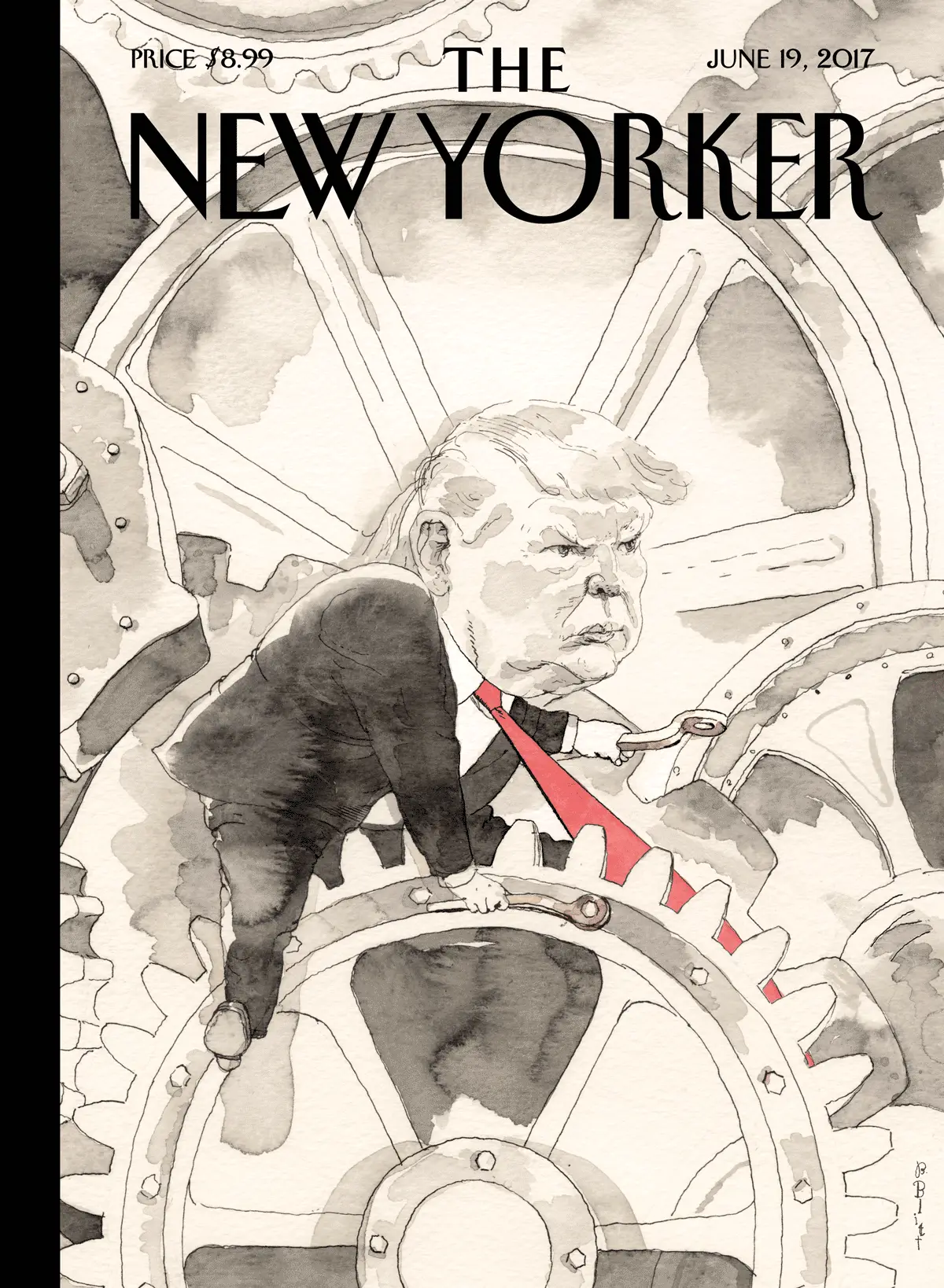 Обложка The New Yorker, 19 июня 2017: Новые времена, художник Барри Блитт
