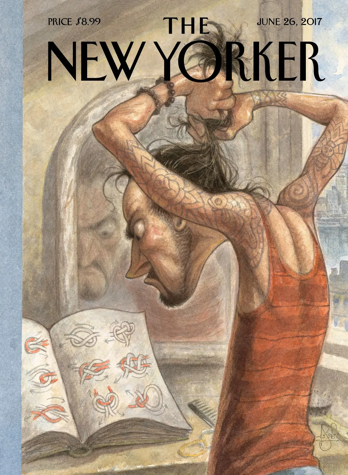 Обложка The New Yorker, 26 июня 2017: Пучок, художник Питер де Сев