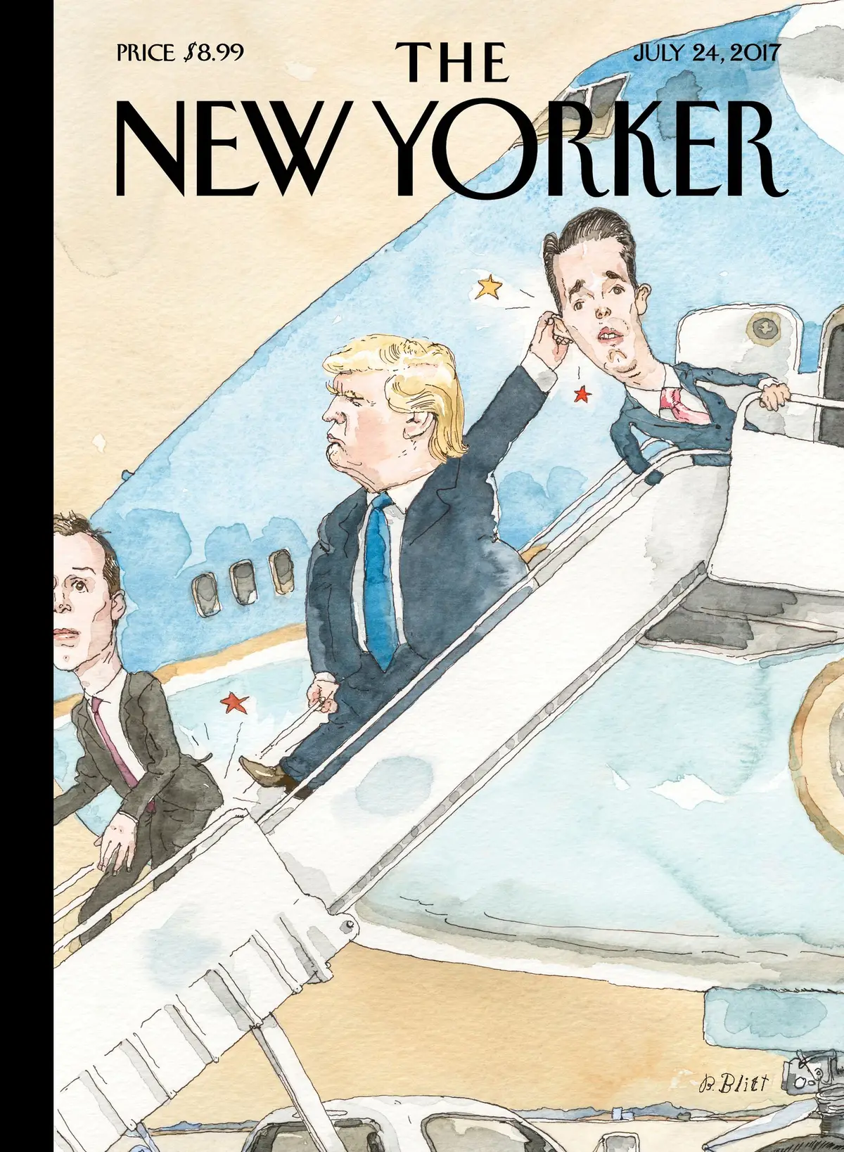 Обложка The New Yorker, 24 июля 2017: Под домашним арестом, художник Барри Блитт
