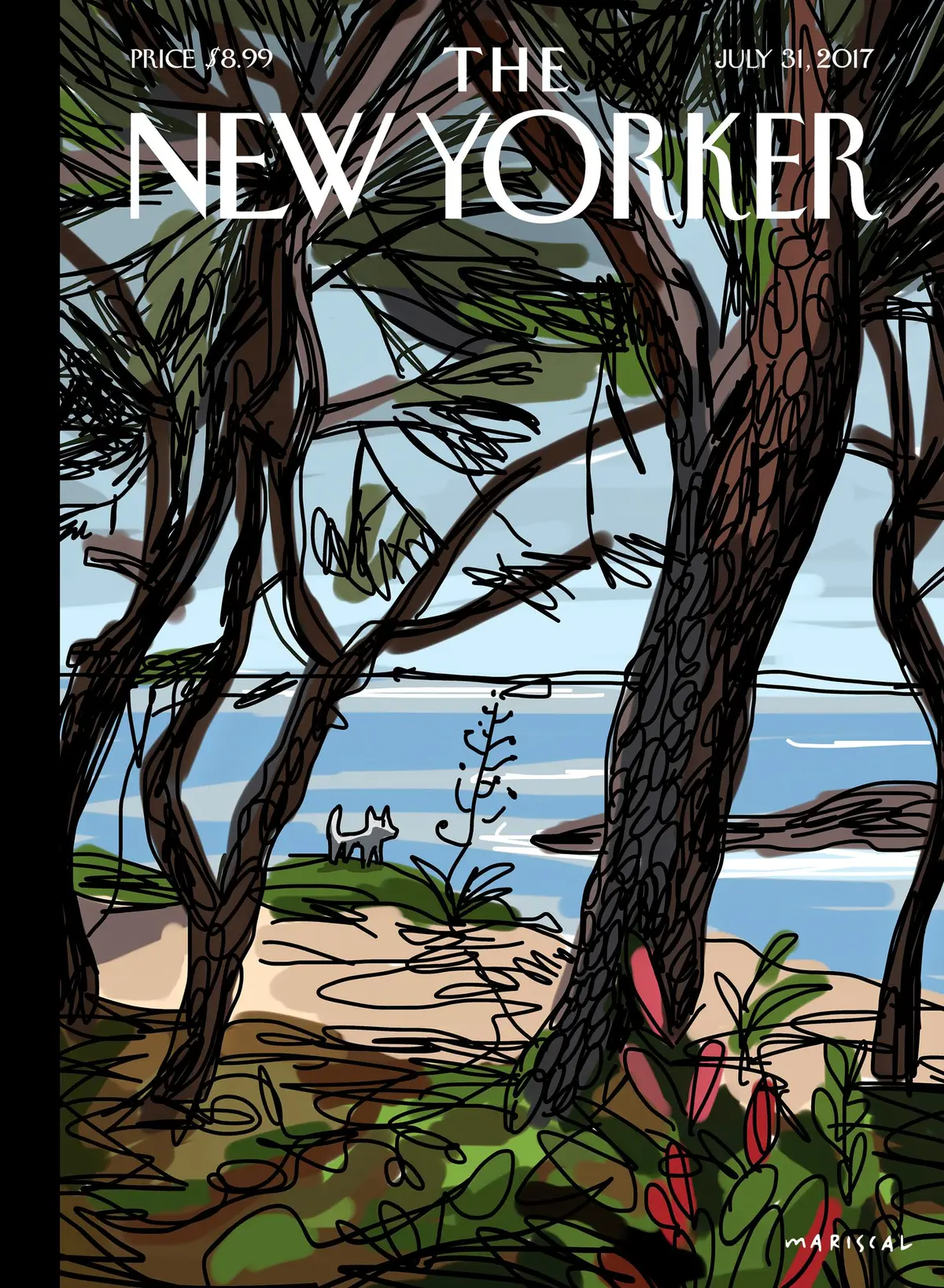 Обложка The New Yorker, 31 июля 2017: Частный пляж, художник Хавьер Марискаль