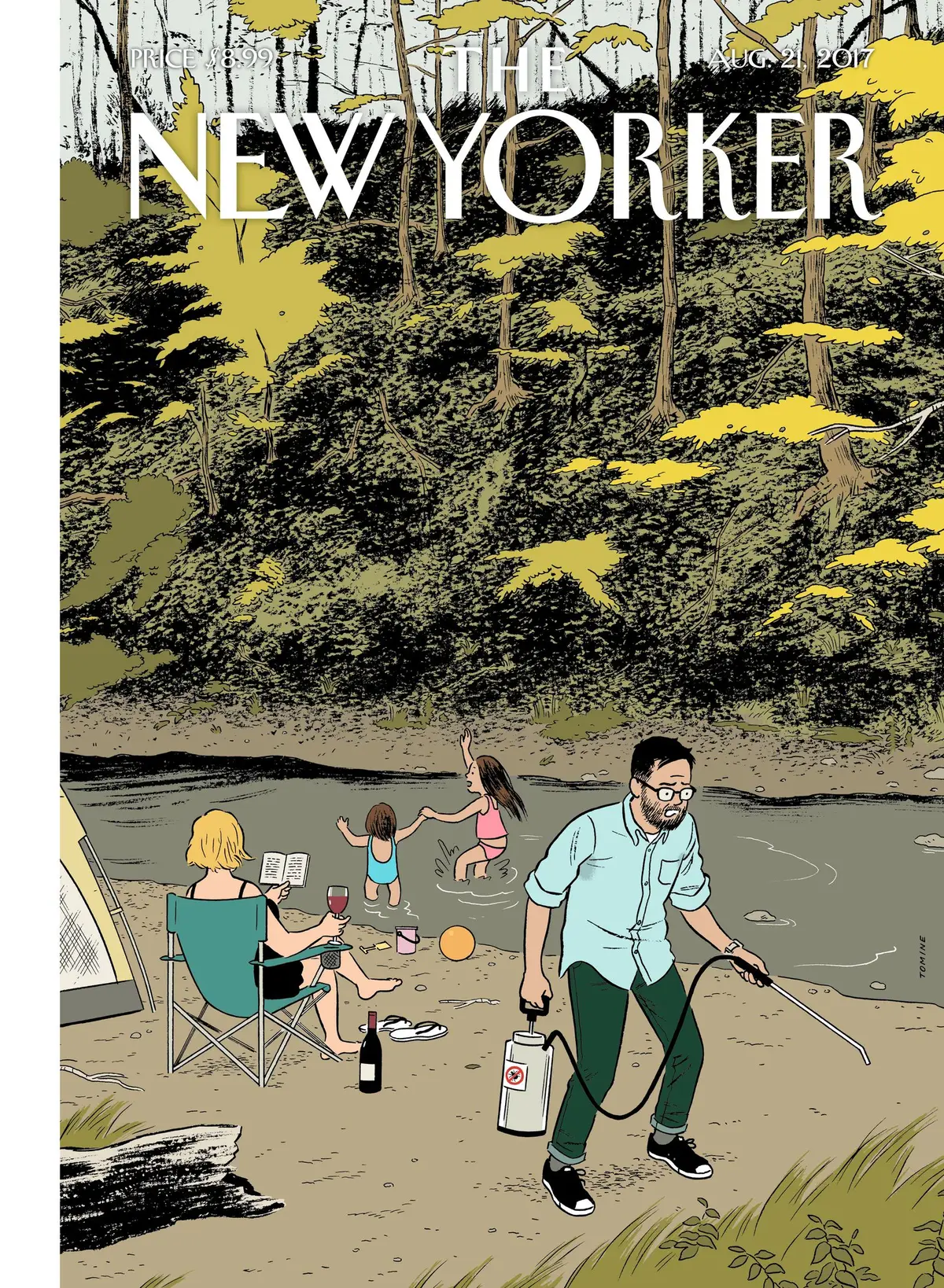 Обложка The New Yorker, 21 августа 2017: На севере штата, художник Эдриан Томине