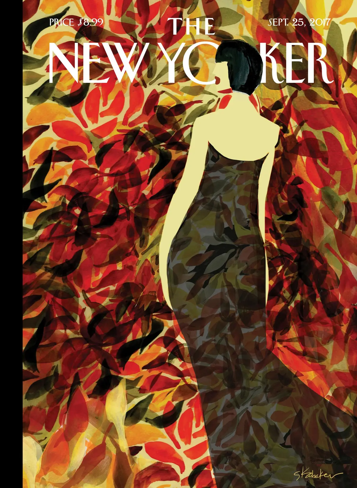 Обложка The New Yorker, 25 сентября 2017: Падающая красота, художник Гейл Кабакер