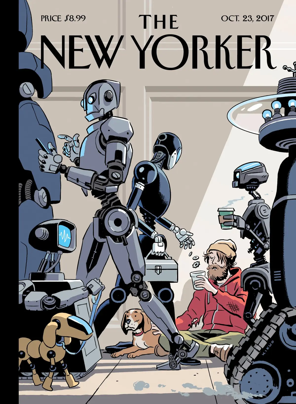 Обложка The New Yorker, 23 октября 2017: Техподдержка, художник Р. Кикуо Джонсон