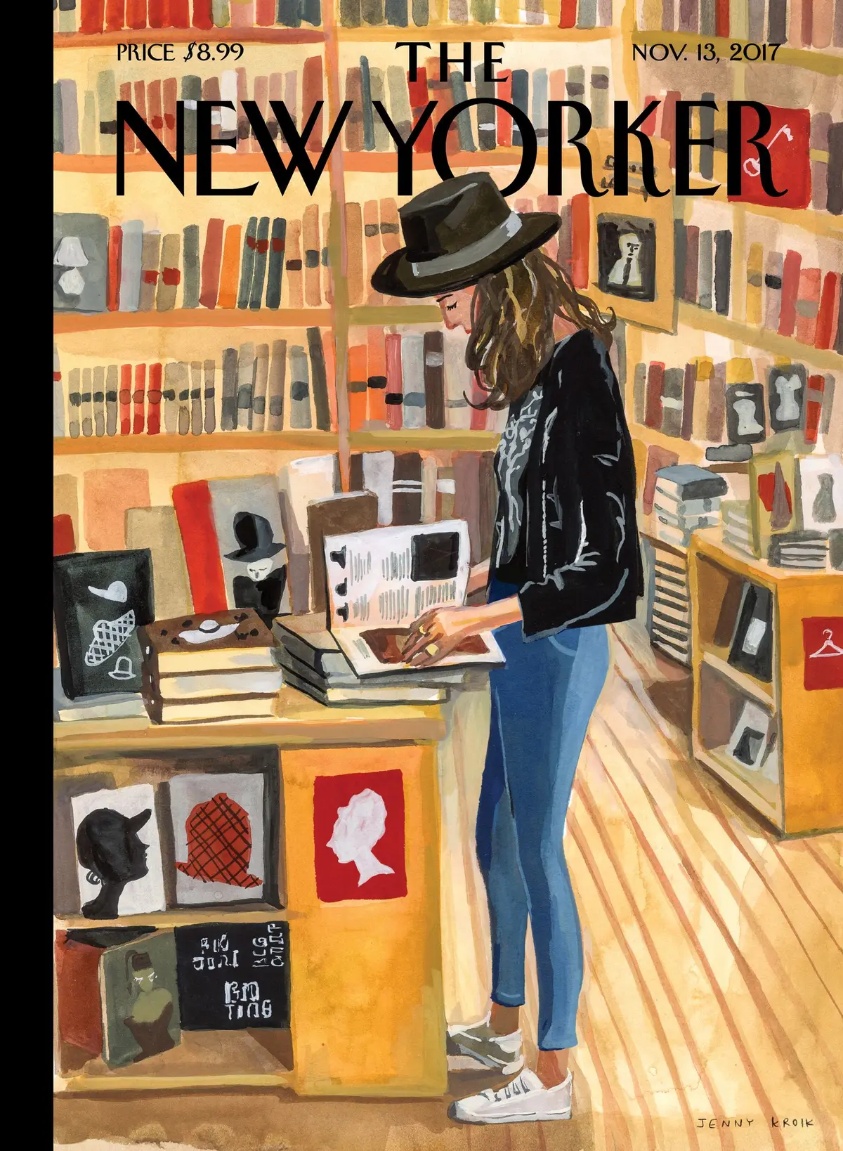 Обложка The New Yorker, 13 ноября 2017: В «Стрэнде», художник Дженни Кройк