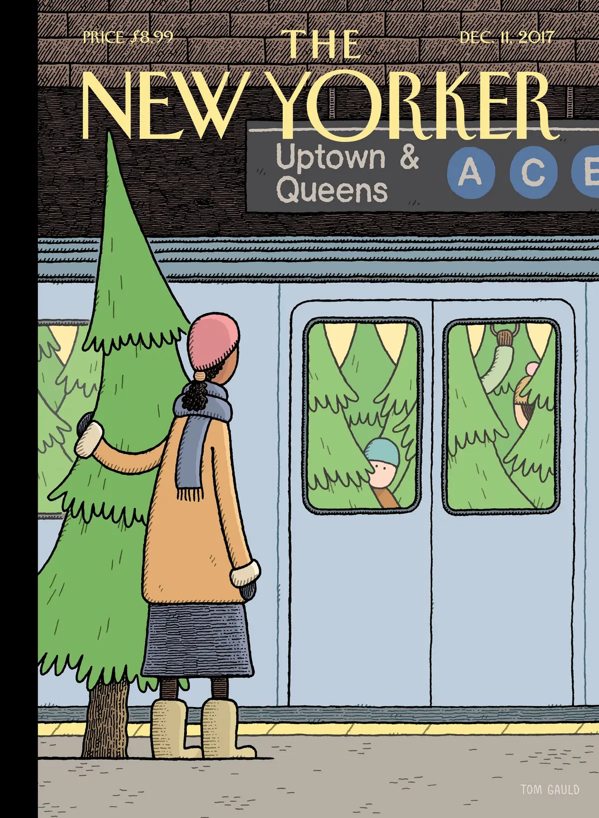 Обложка The New Yorker, 11 декабря 2017: Праздничный путь, художник Том Голд