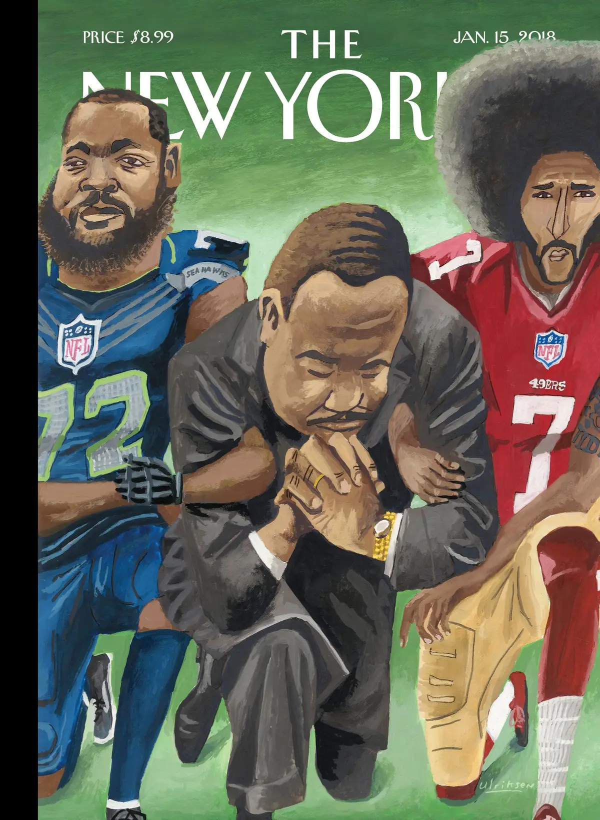 Обложка The New Yorker, 15 января 2018: В творческой битве, художник Марк Ульриксен