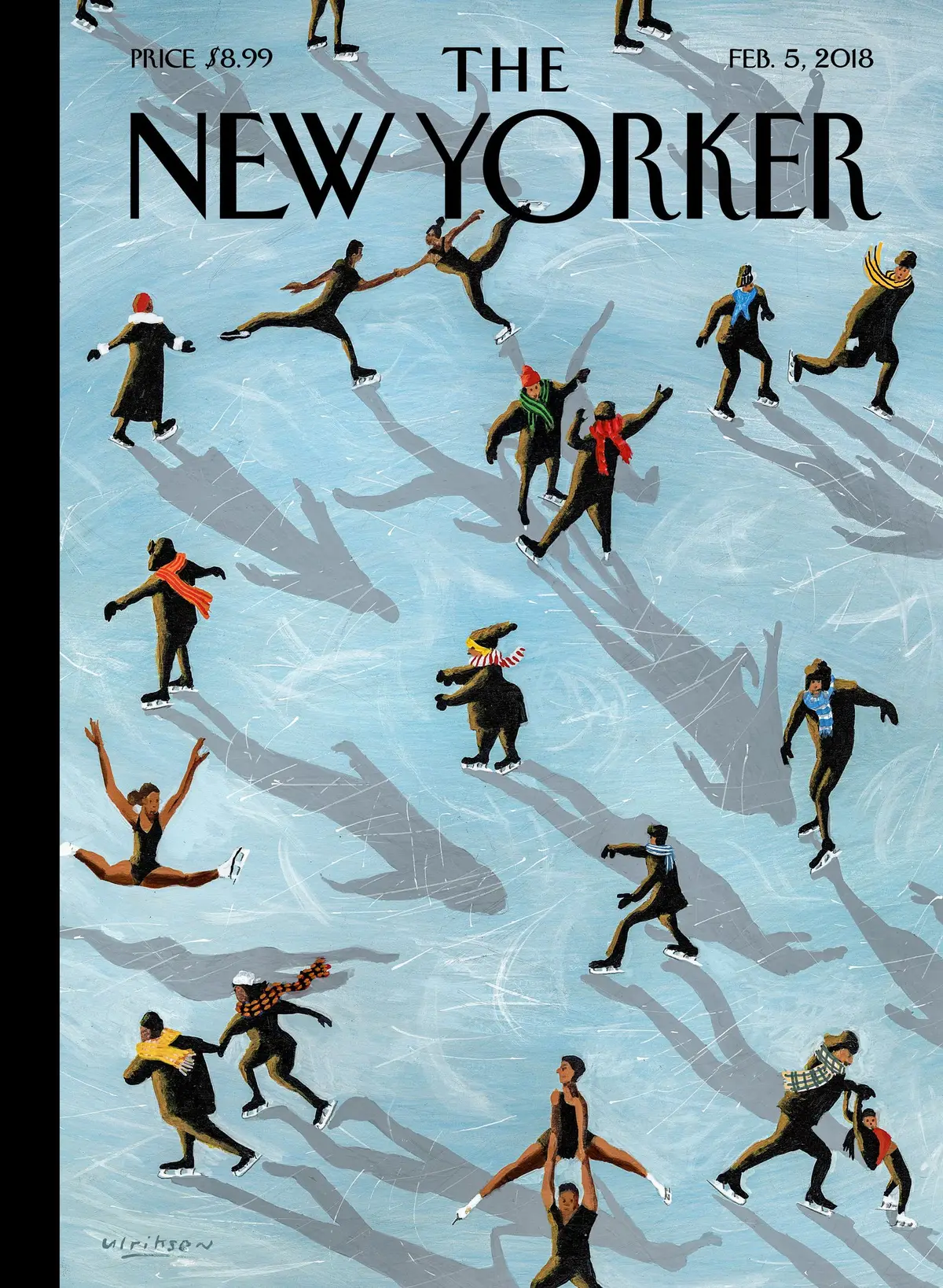 Обложка The New Yorker, 5 февраля 2018: Фигурные фигуристы, художник Марк Ульриксен
