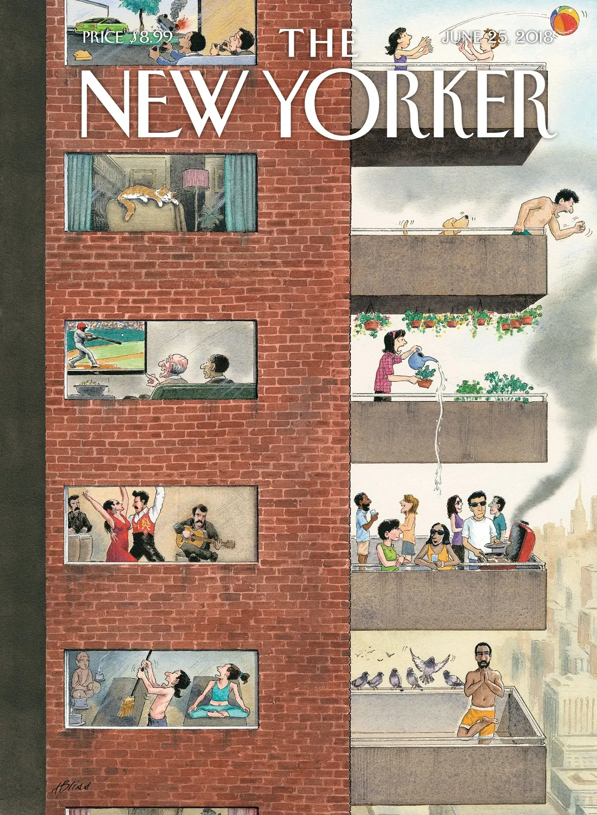Обложка The New Yorker, 25 июня 2018: Городская жизнь, художник Гарри Блисс