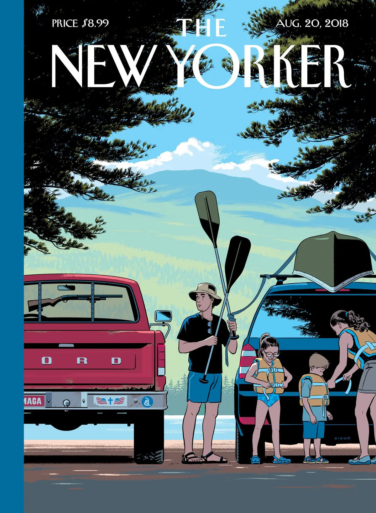 Обложка The New Yorker, 20 августа 2018: Счастливого пути, художник Р. Кикуо Джонсон