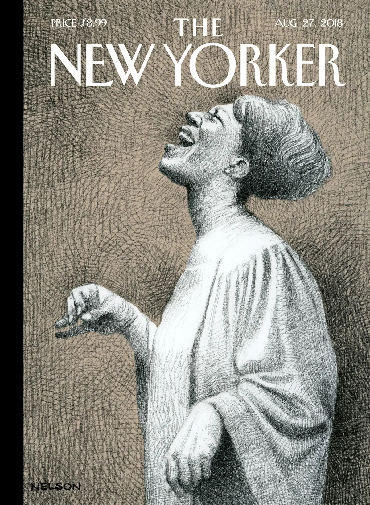 Обложка The New Yorker, 27 августа 2018: Королева соула, художник Кадир Нельсон