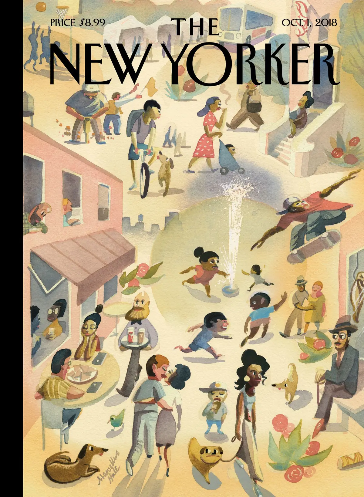 Обложка The New Yorker, 1 октября 2018: Нижний Ист-Сайд, художник Марселлус Холл