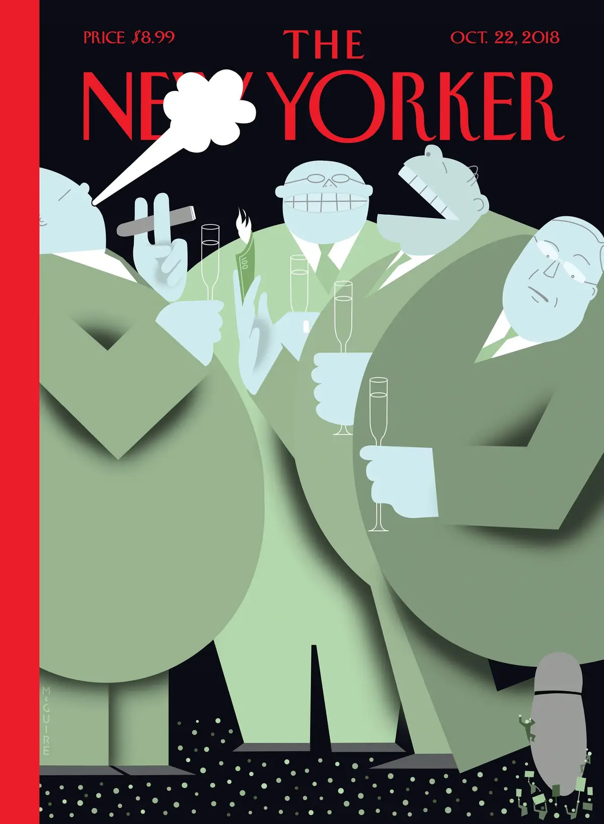 Обложка The New Yorker, 22 октября 2018: Толстосумы, художник Ричард Макгуайр