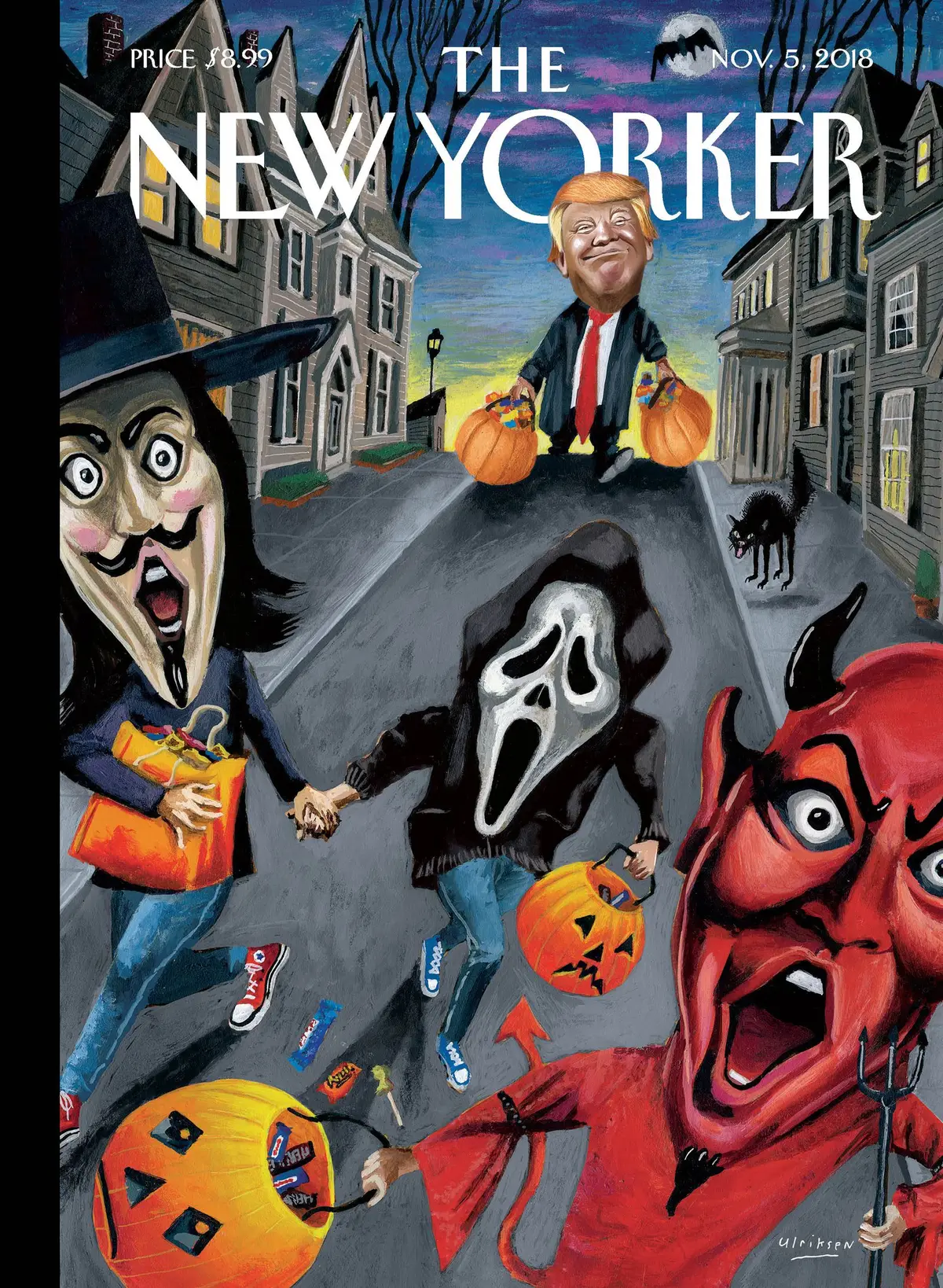 Обложка The New Yorker, 5 ноября 2018: Бу!, художник Марк Ульриксен