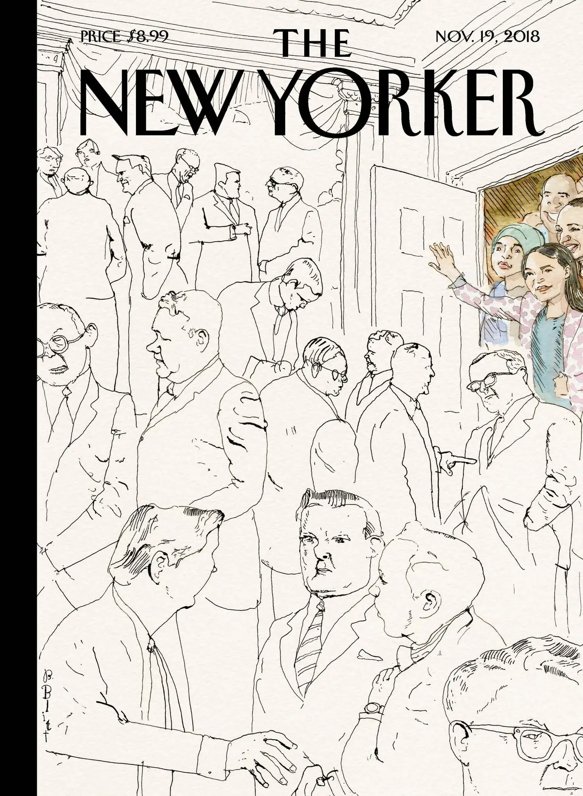 Обложка The New Yorker, 19 ноября 2018: Добро пожаловать в Конгресс, художник Барри Блитт