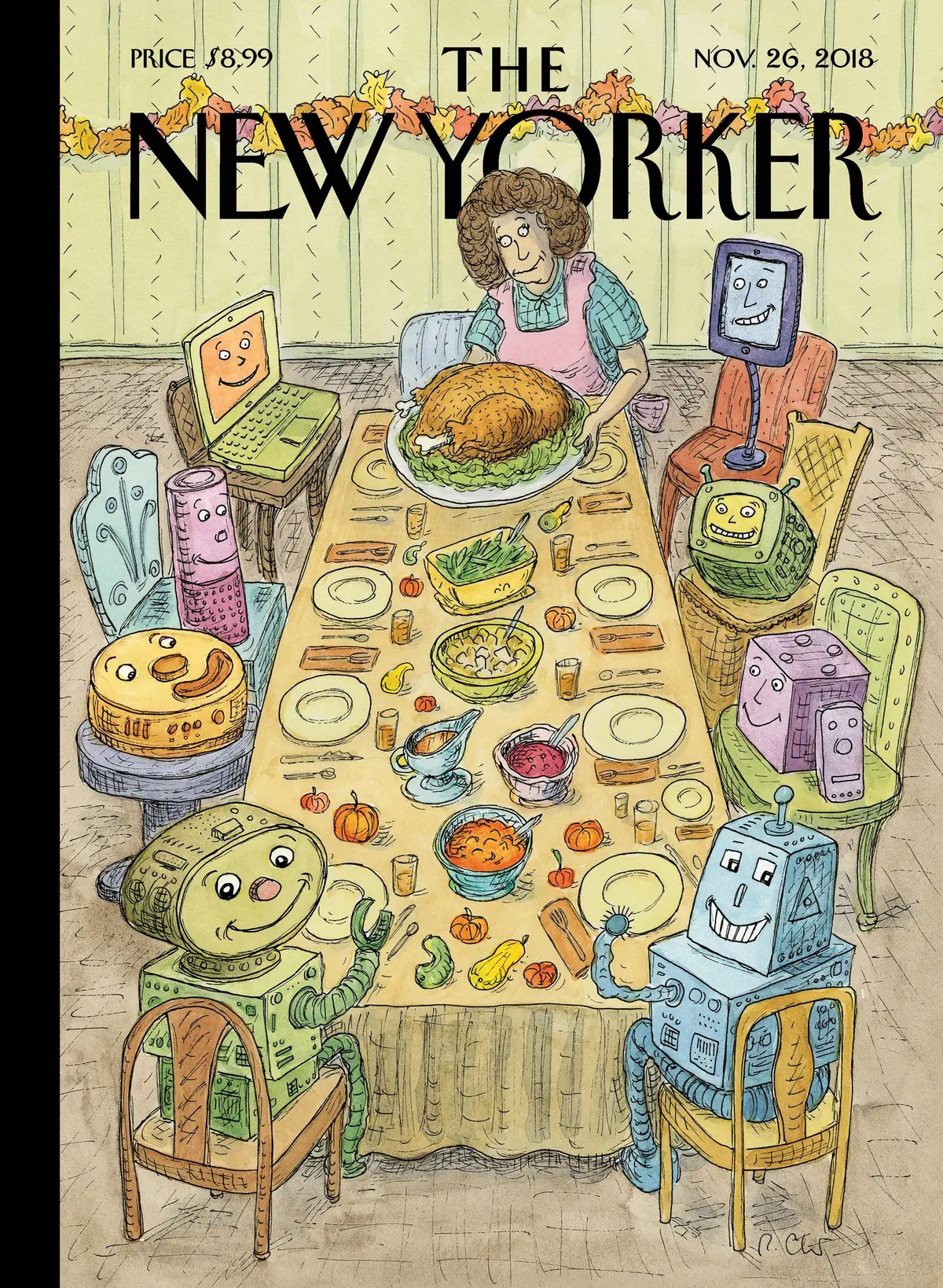 Обложка The New Yorker, 26 ноября 2018: Благодарность, художник Роз Част