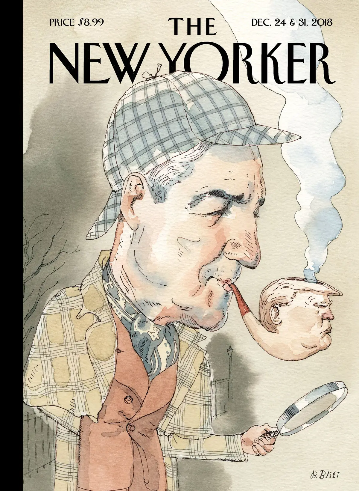 Обложка The New Yorker, 24 декабря 2018: Элементарно, художник Барри Блитт