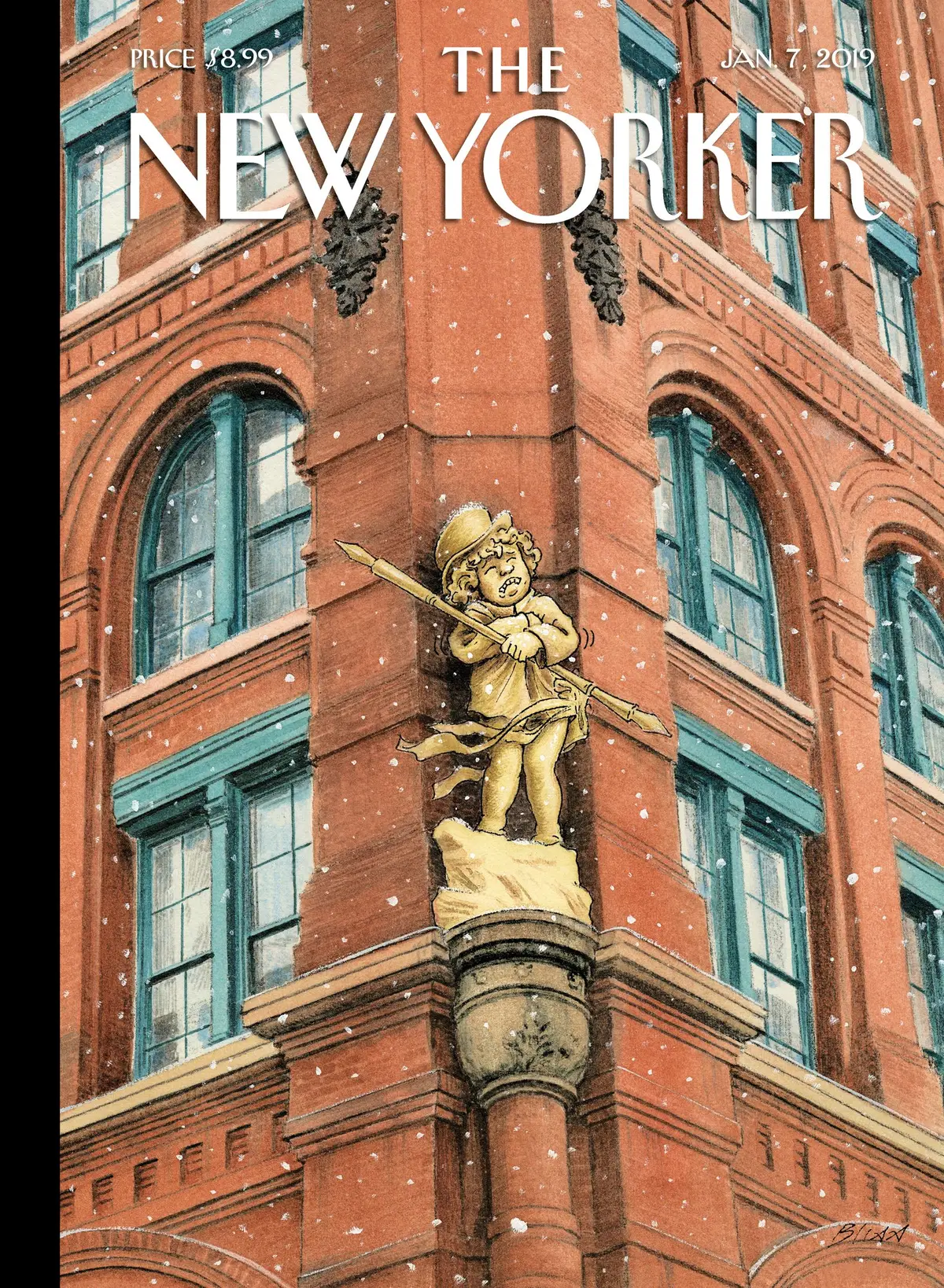 Обложка The New Yorker, 7 января 2019: На холоде, художник Гарри Блисс