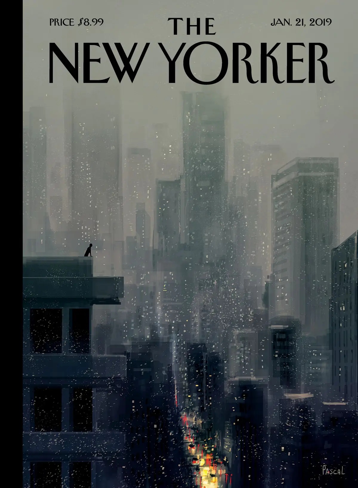 Обложка The New Yorker, 21 января 2019: Большой город, художник Паскаль Кампьон