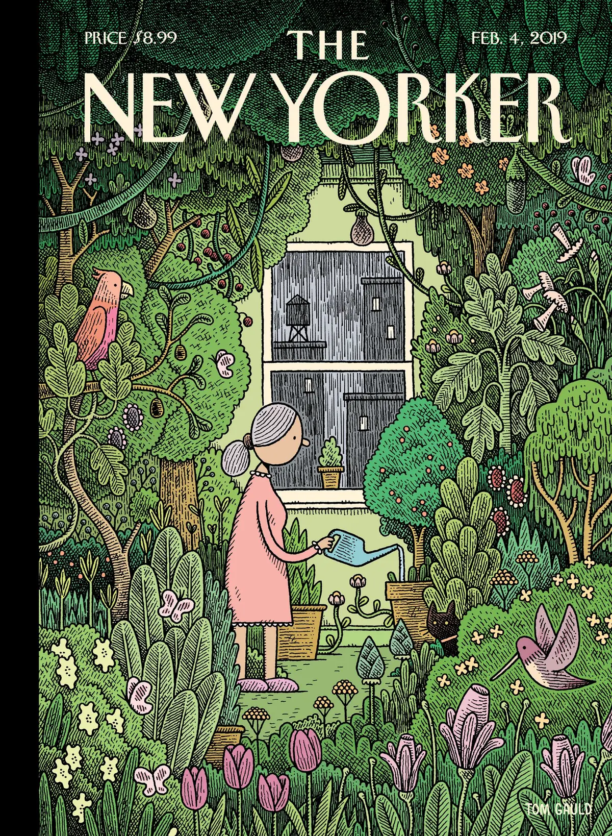 Обложка The New Yorker, 4 февраля 2019: Зимний сад, художник Том Голд