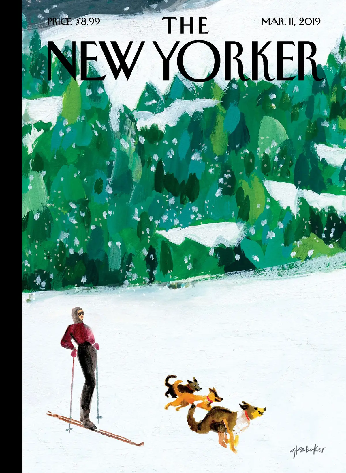 Обложка The New Yorker, 11 марта 2019: Не по тропе, художник Гейл Кабакер