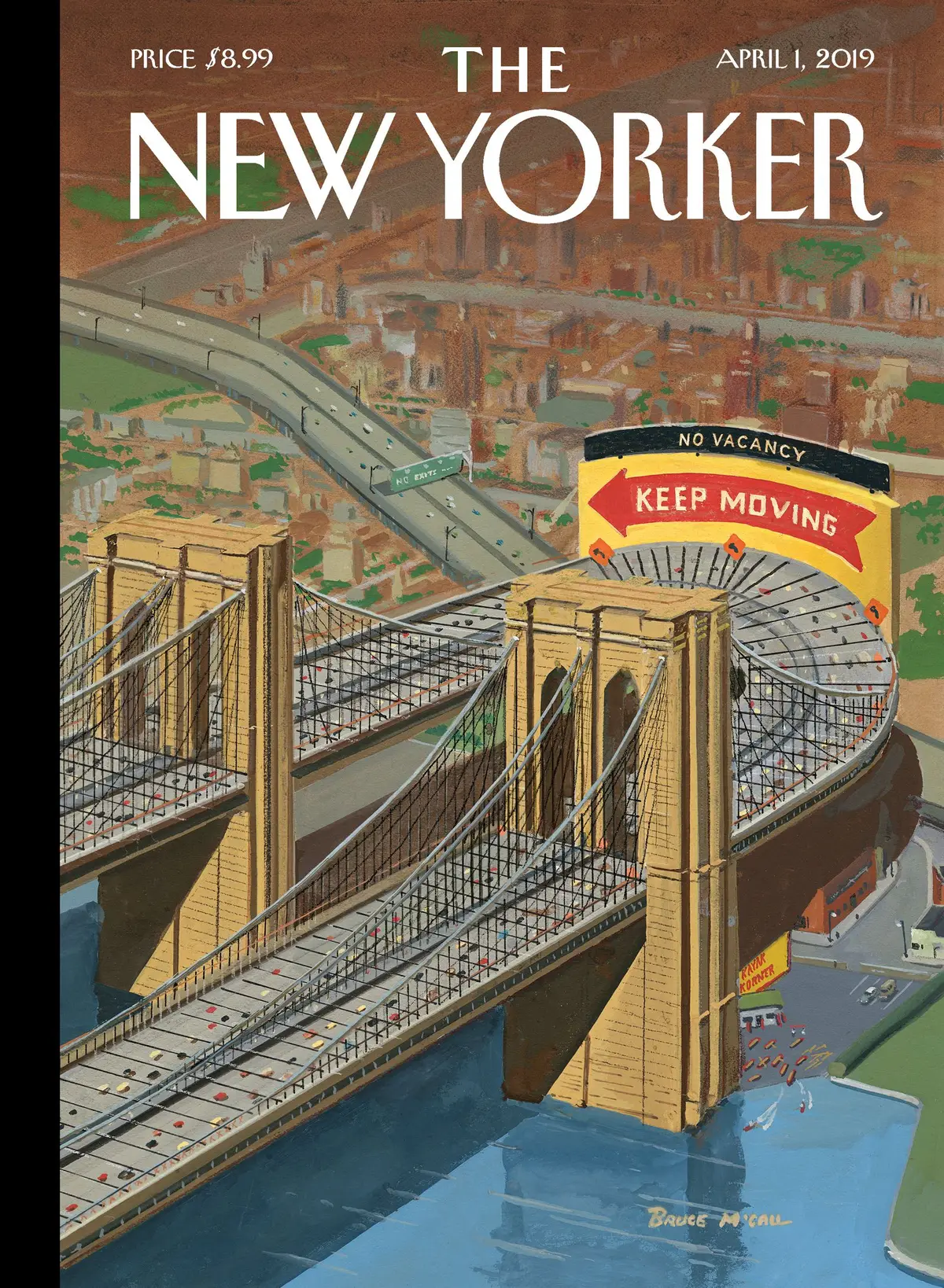 Обложка The New Yorker, 1 апреля 2019: Бруклин или ничего, художник Брюс Макколл
