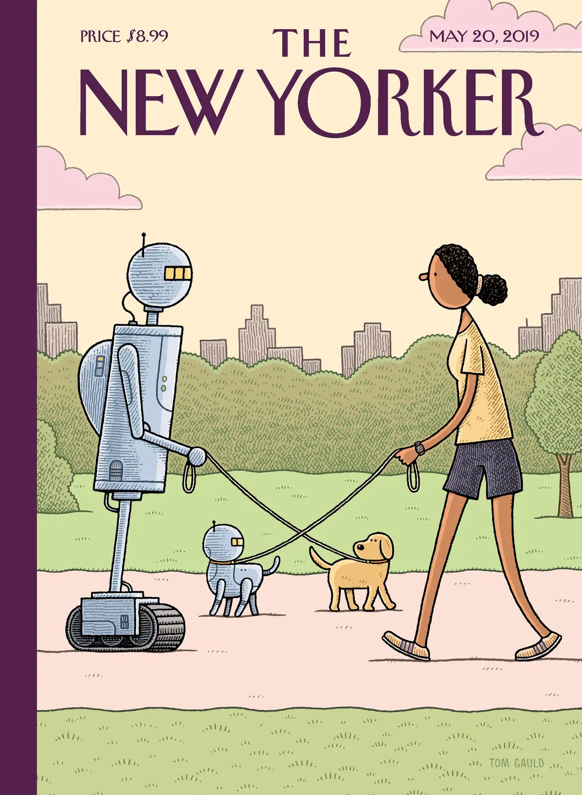 Обложка The New Yorker, 20 мая 2019: Выгул собак 2.0, художник Том Голд