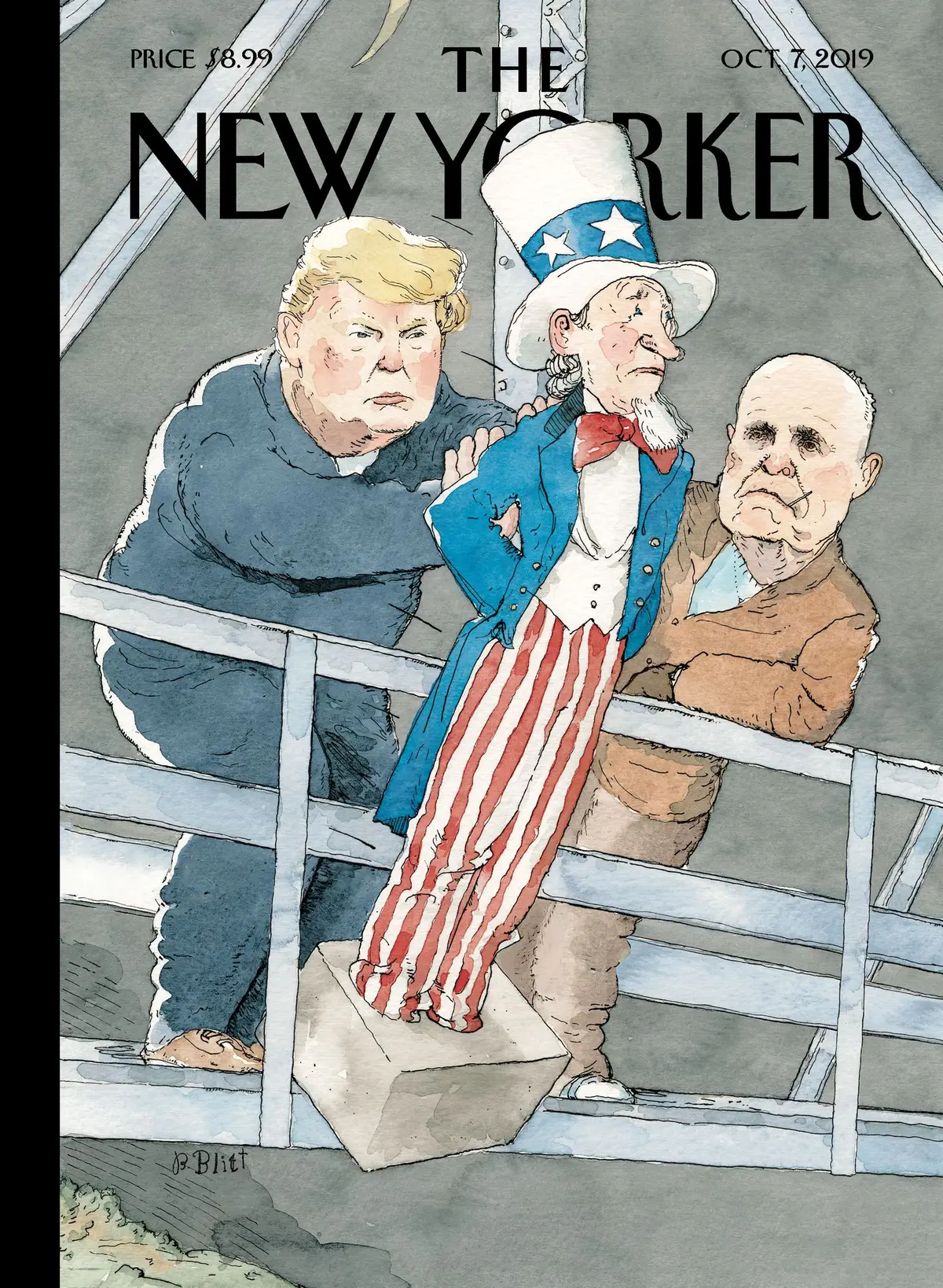 Обложка The New Yorker, 7 октября 2019: Чудак, художник Барри Блитт