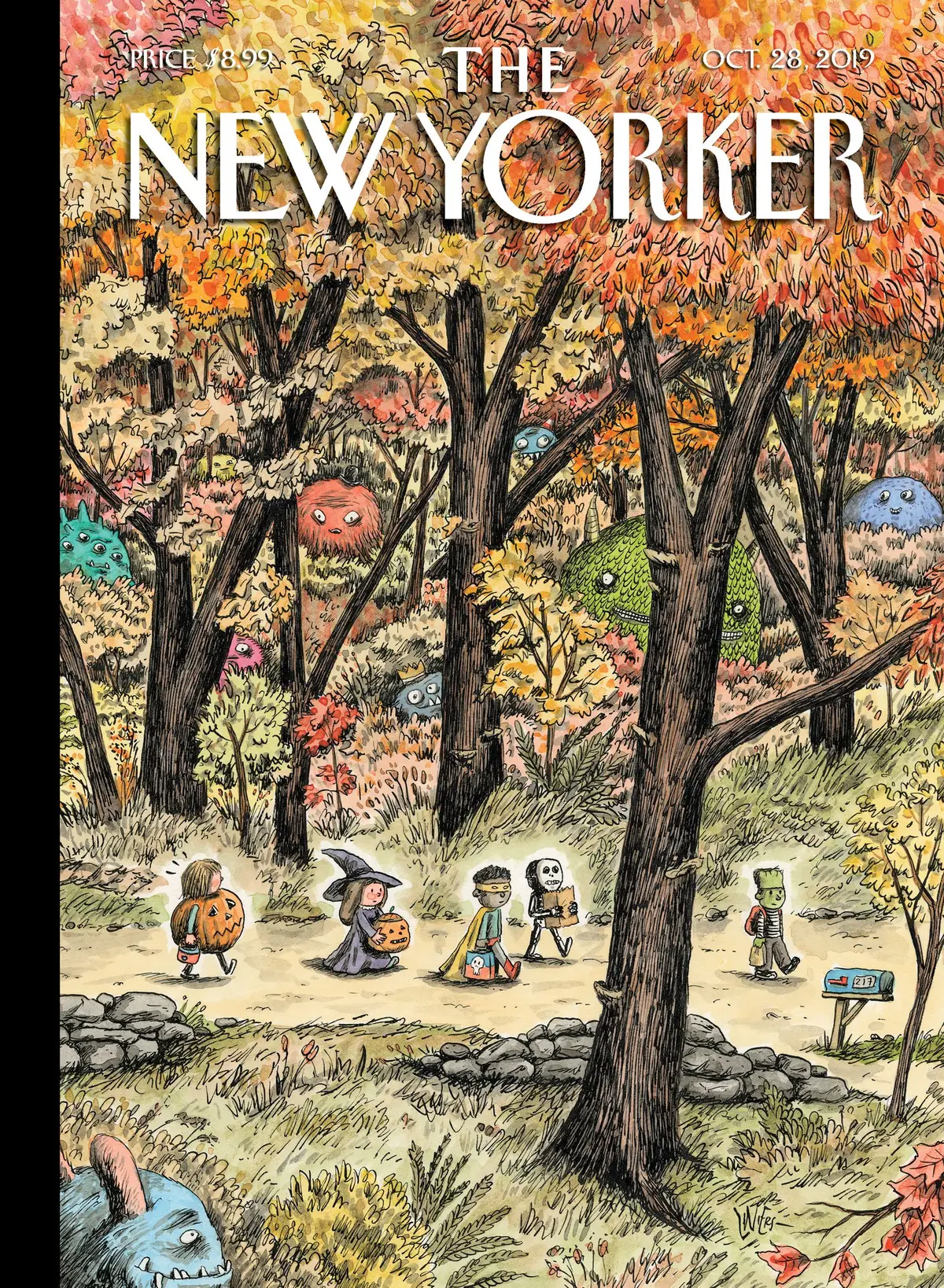 Обложка The New Yorker, 28 октября 2019: Любители листопада, художник Линьерс