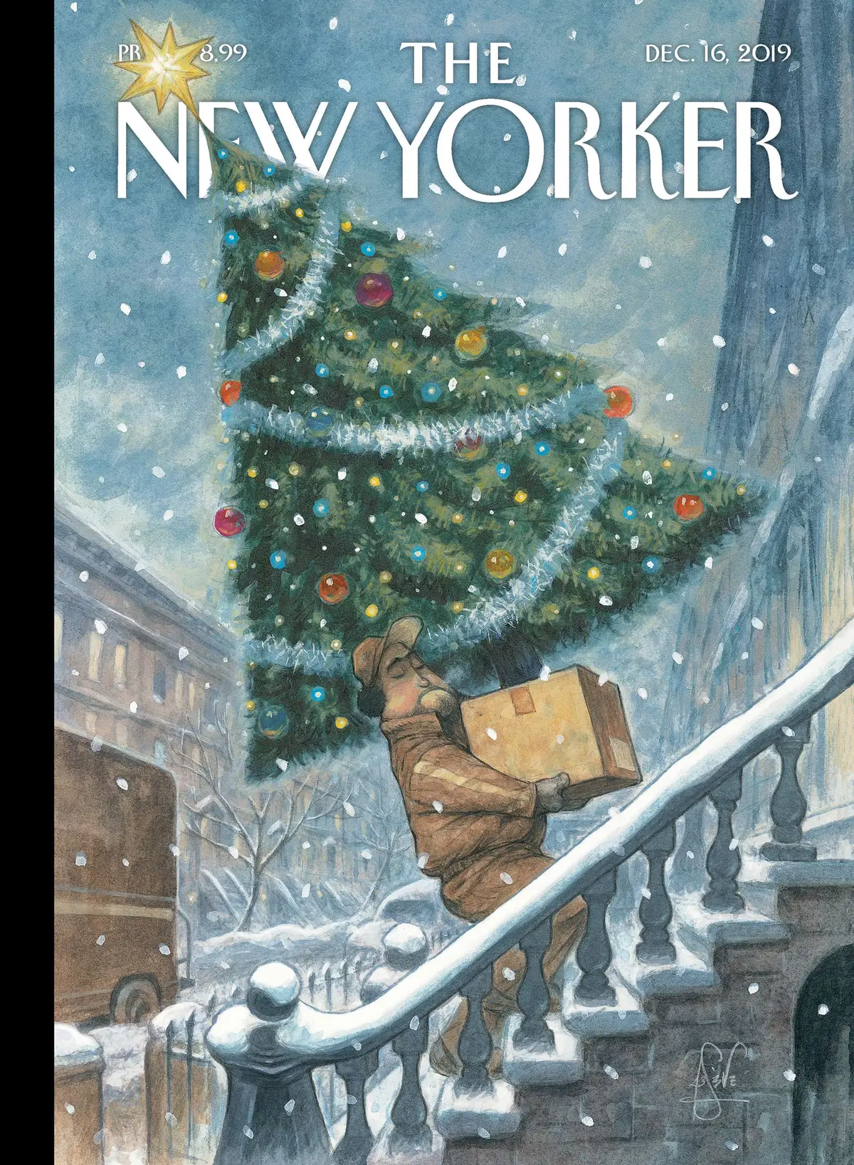 Обложка The New Yorker, 16 декабря 2019: Приоритетная доставка, художник Питер де Сев