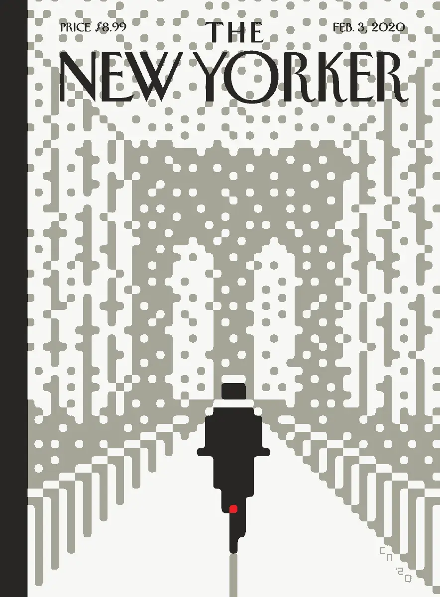 Обложка The New Yorker, 3 февраля 2020: Белая мгла, художник Кристоф Ниман
