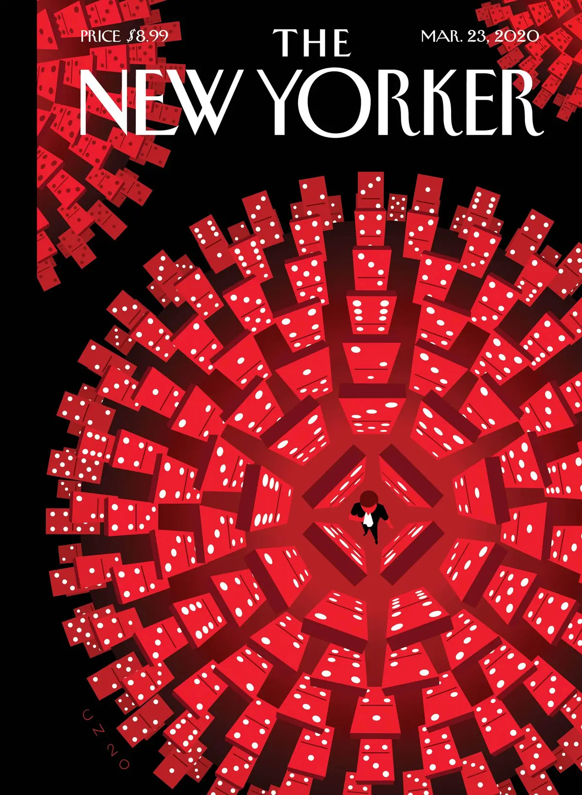 Обложка The New Yorker, 23 марта 2020: Критическая масса, художник Кристоф Ниман