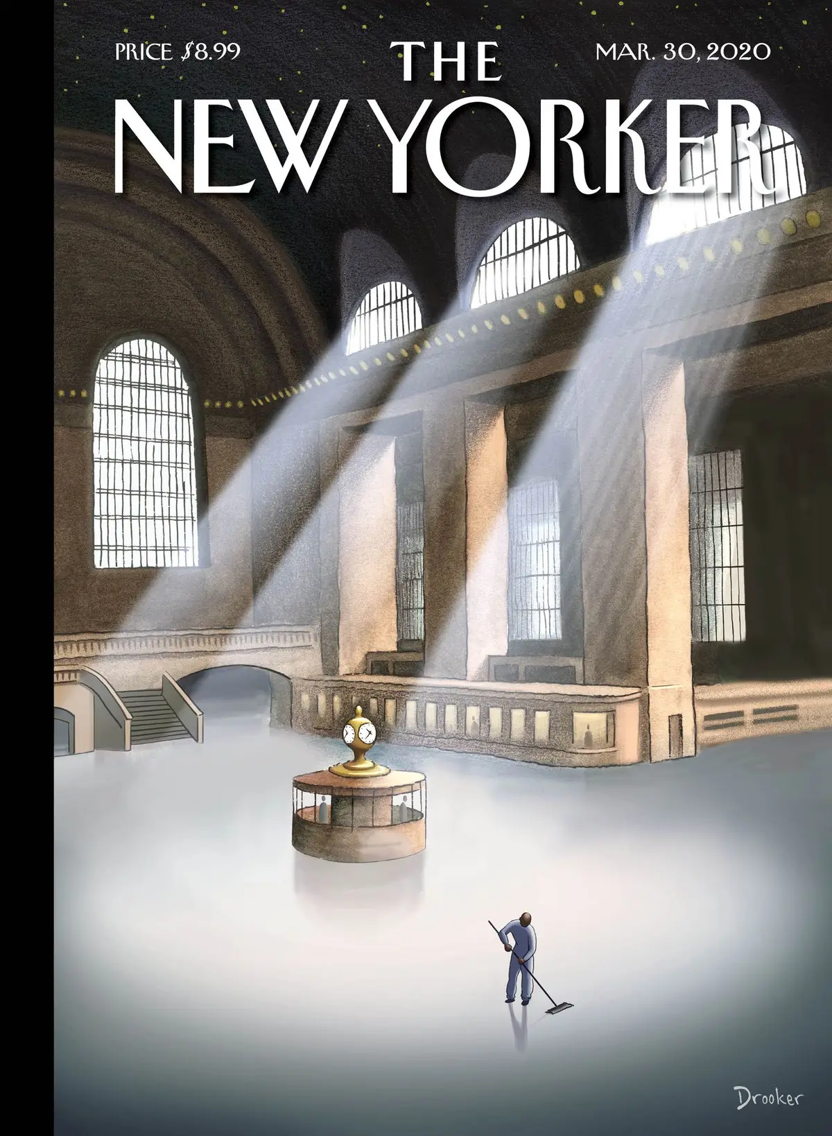 Обложка The New Yorker, 30 марта 2020: Гранд-Сентрал, художник Эрик Друкер