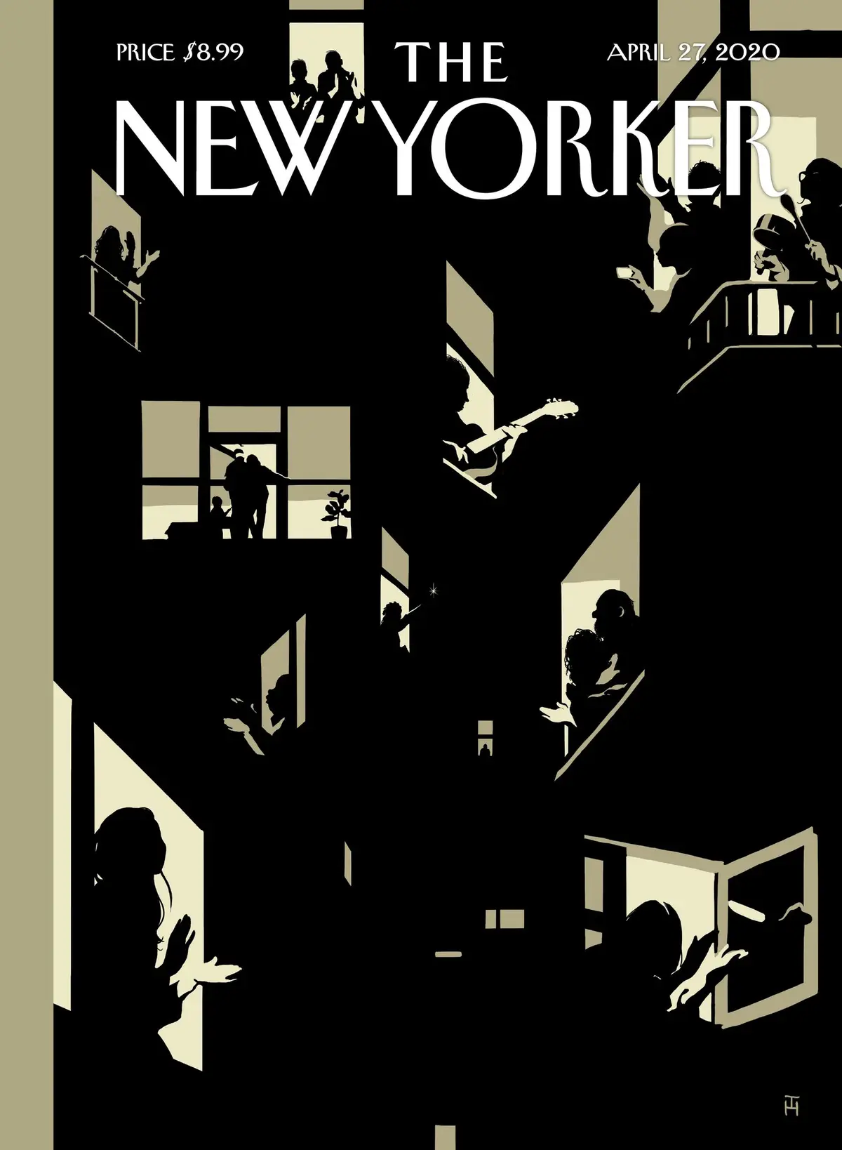 Обложка The New Yorker, 27 апреля 2020: Хор благодарности, художник Томер Ханука