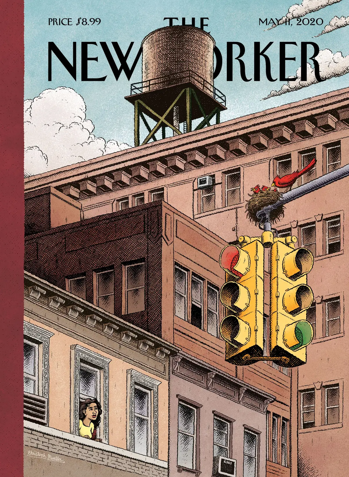 Обложка The New Yorker, 11 мая 2020: Оставайтесь дома, художник Кристоф Мюллер