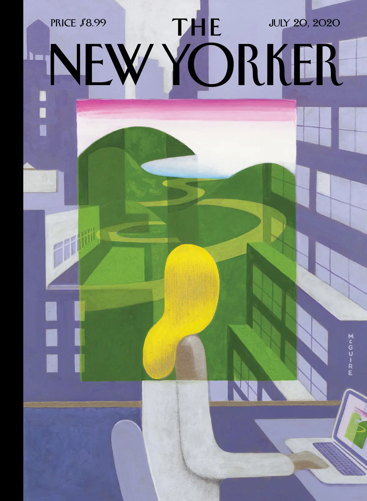 Обложка The New Yorker, 20 июля 2020: Отпуск мечты, художник Ричард Макгуайр