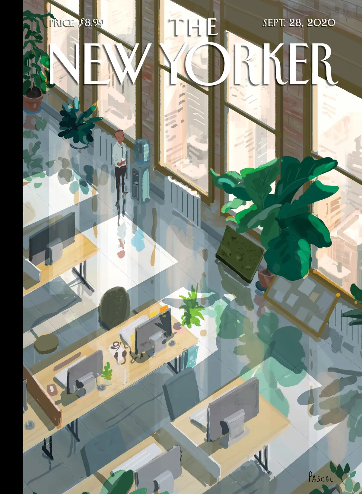 Обложка The New Yorker, 28 сентября 2020: Открытые офисы, художник Паскаль Кампьон