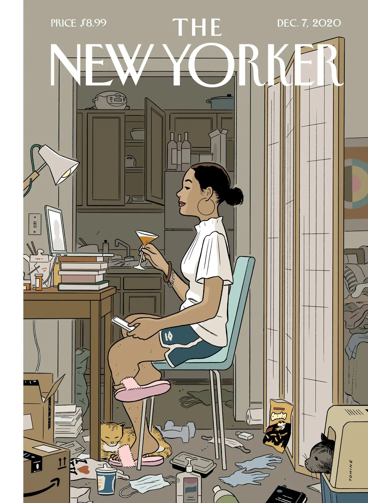 Обложка The New Yorker, 7 декабря 2020: Личная жизнь, художник Эдриан Томине