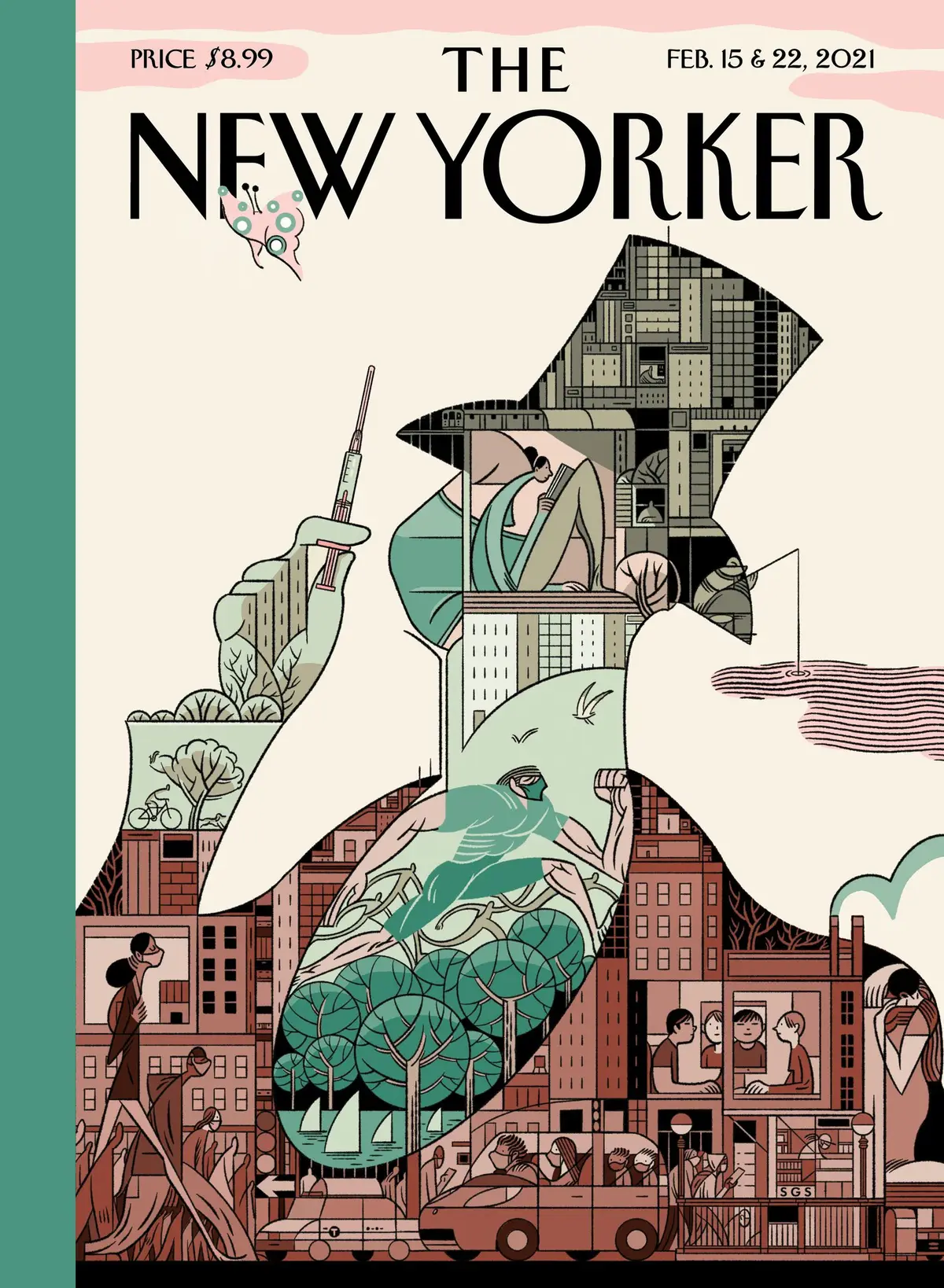 Обложка The New Yorker, 15 февраля 2021: Юстасу Тилли 96, художник Серхио Гарсия Санчес