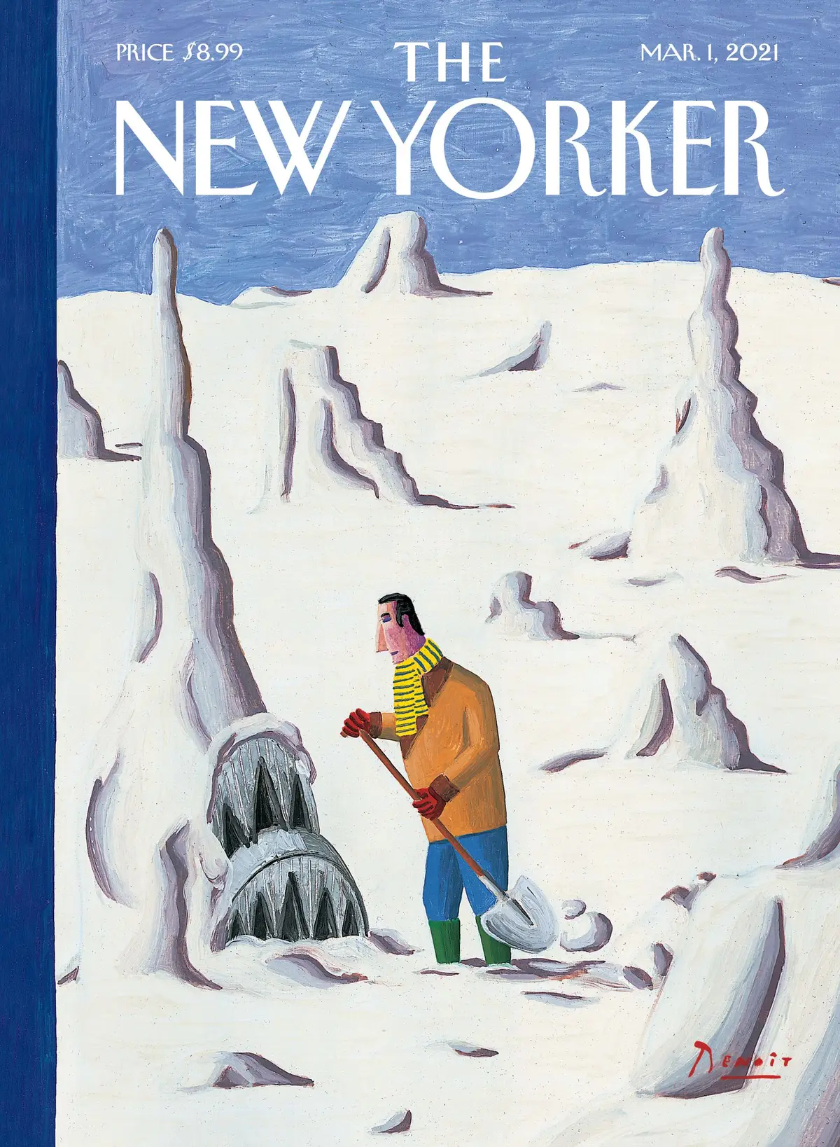 Обложка The New Yorker, 1 марта 2021: Неважно себя чувствую, художник Бенуа ван Иннис