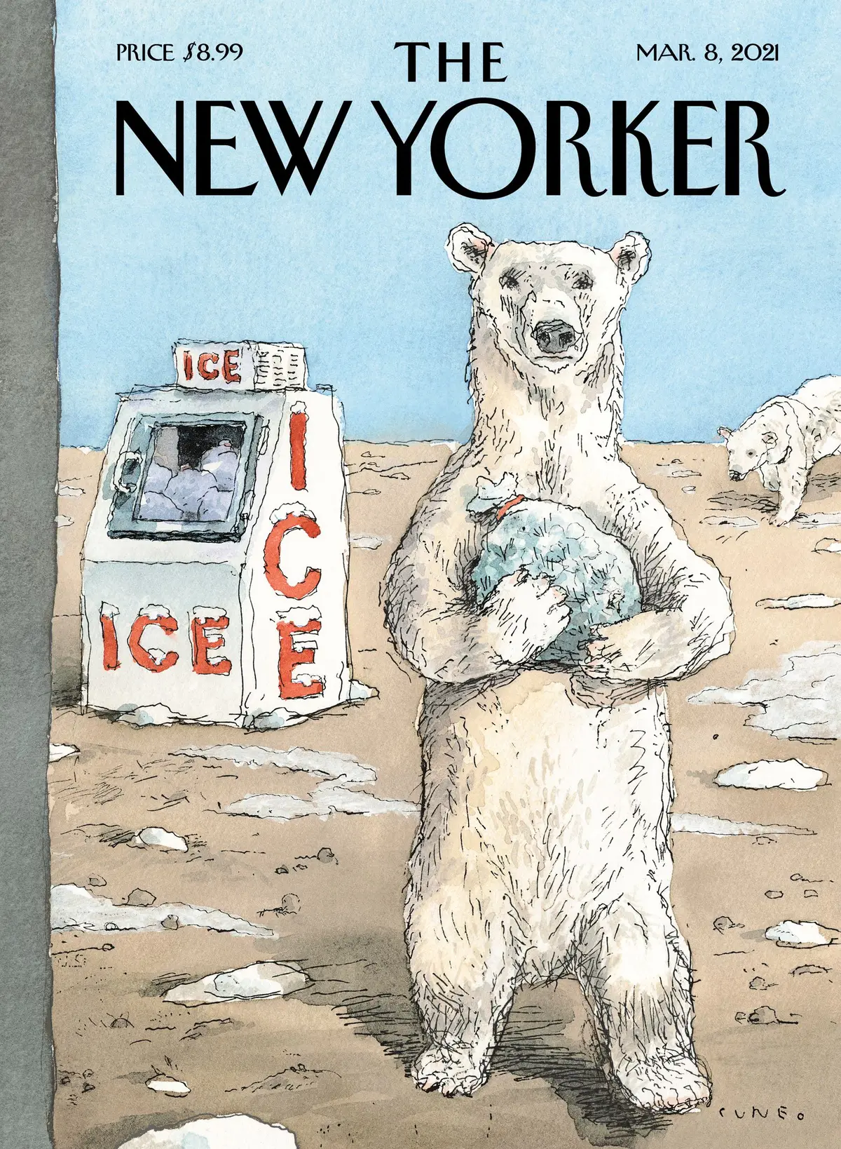 Обложка The New Yorker, 8 марта 2021: Полная противоположность, художник Джон Кунео