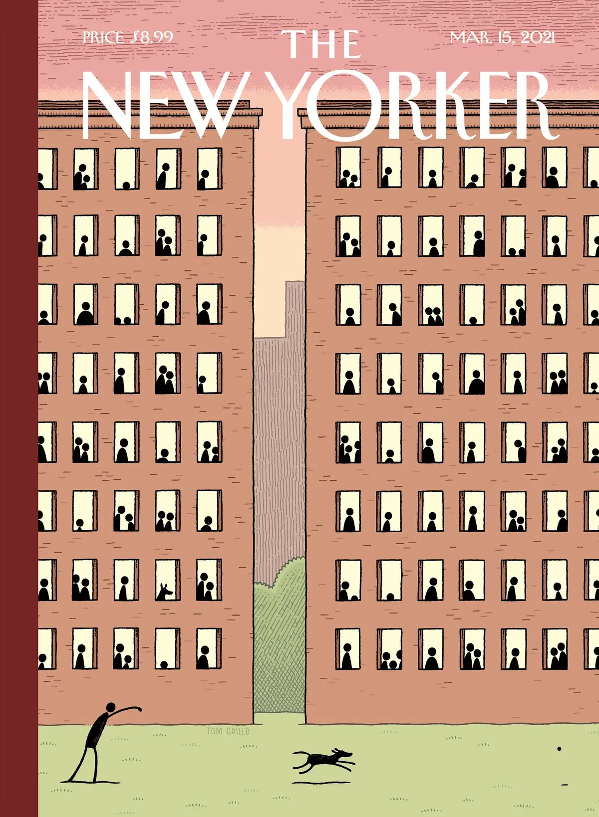Обложка The New Yorker, 15 марта 2021: Публика в ловушке, художник Том Голд