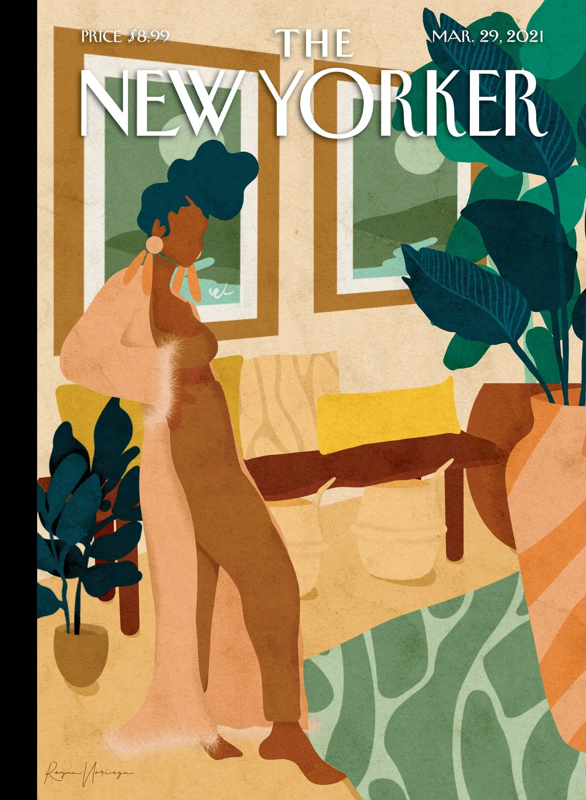 Обложка The New Yorker, 29 марта 2021: Домашний стиль, художник Рейна Норьега