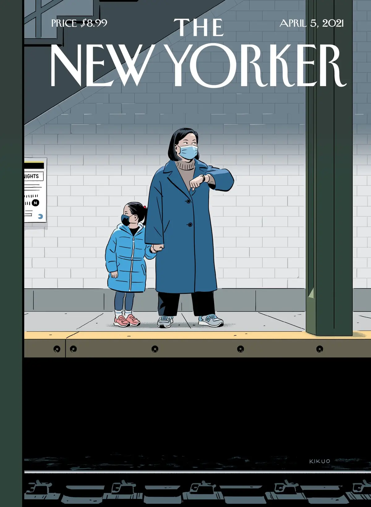 Обложка The New Yorker, 5 апреля 2021: Задержан, художник Р. Кикуо Джонсон
