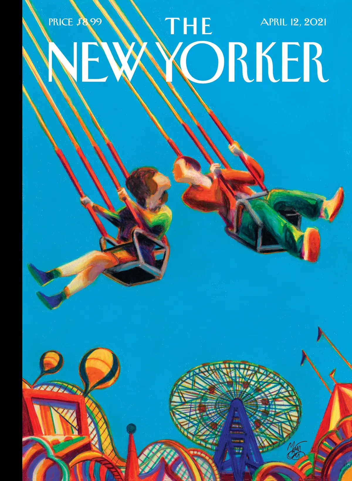 Обложка The New Yorker, 12 апреля 2021: Кони-Айленд снова качается, художник Лоренцо Маттотти