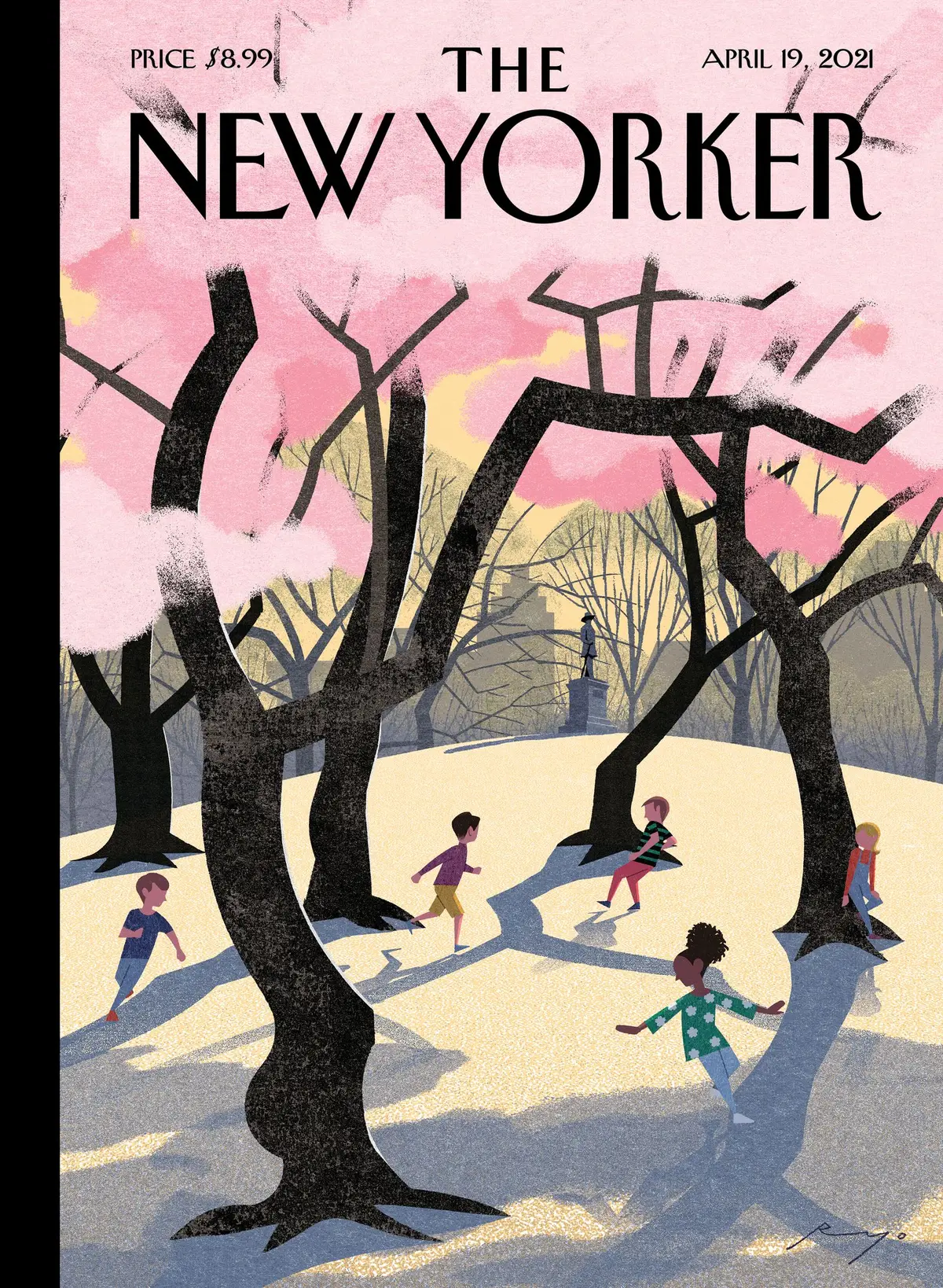 Обложка The New Yorker, 19 апреля 2021: Подарок вишнёвого цвета, художник Рё Такэмаса