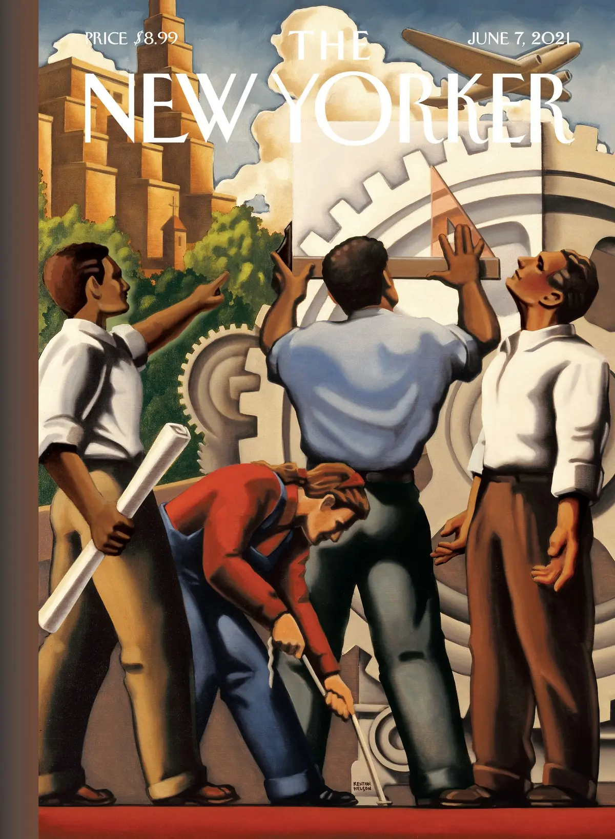 Обложка The New Yorker, 7 июня 2021: Работа в процессе, художник Кентон Нельсон