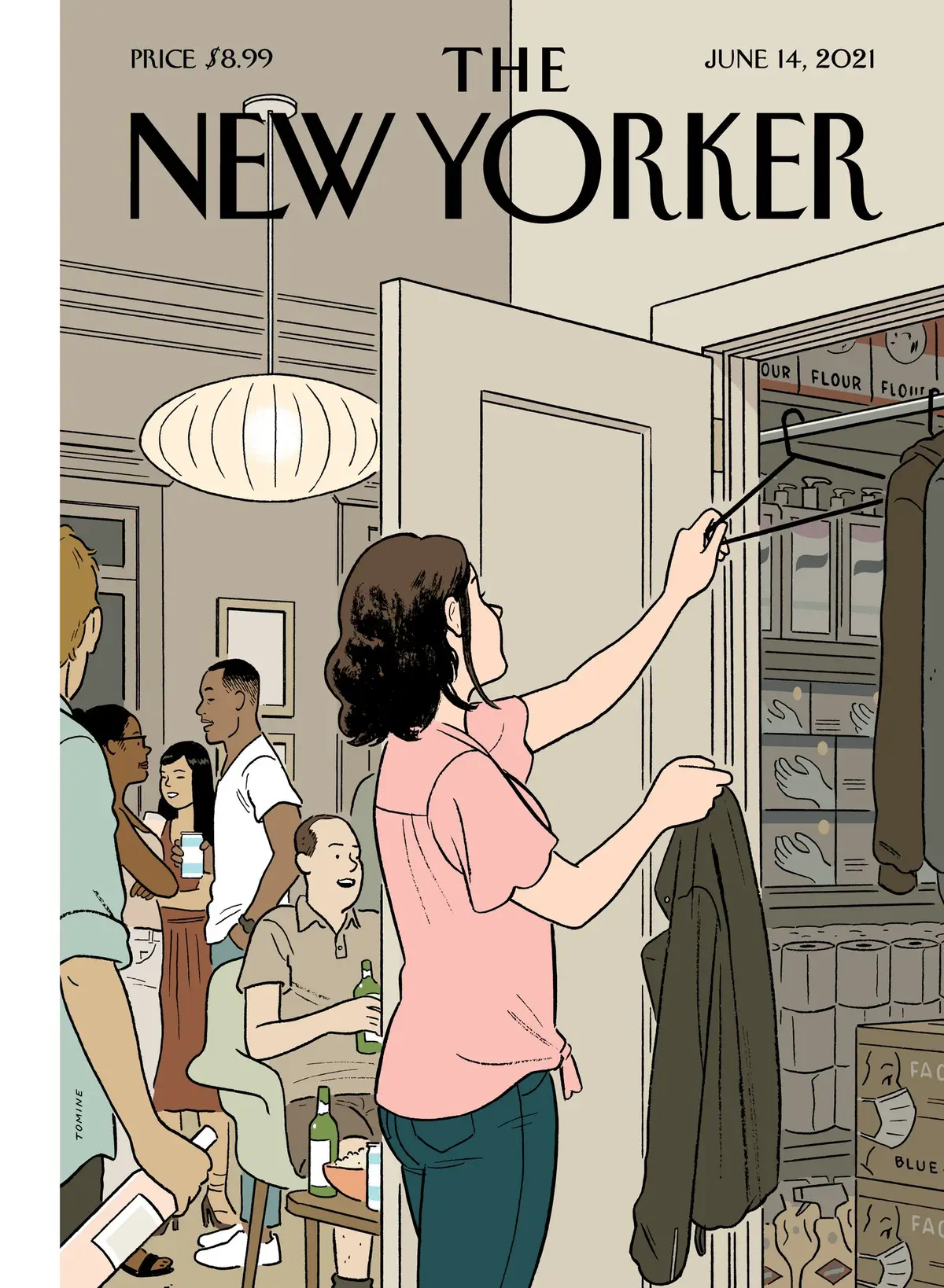 Обложка The New Yorker, 14 июня 2021: Постепенное возвращение, художник Эдриан Томине