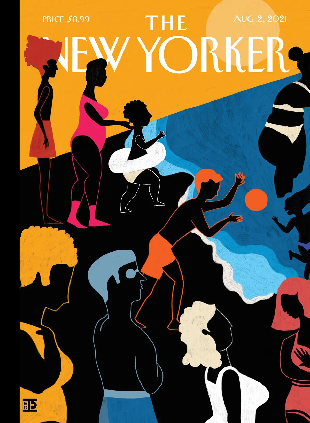Обложка The New Yorker, 2 августа 2021: К морю!, художник Диана Эхайта