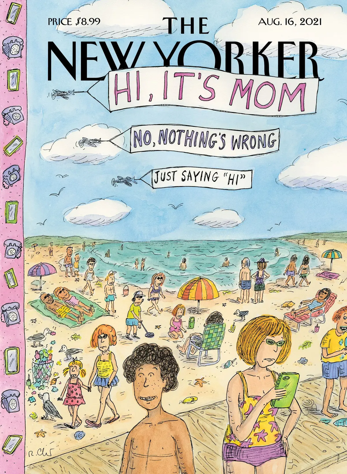 Обложка The New Yorker, 16 августа 2021: Привет, это мама, художник Роз Част