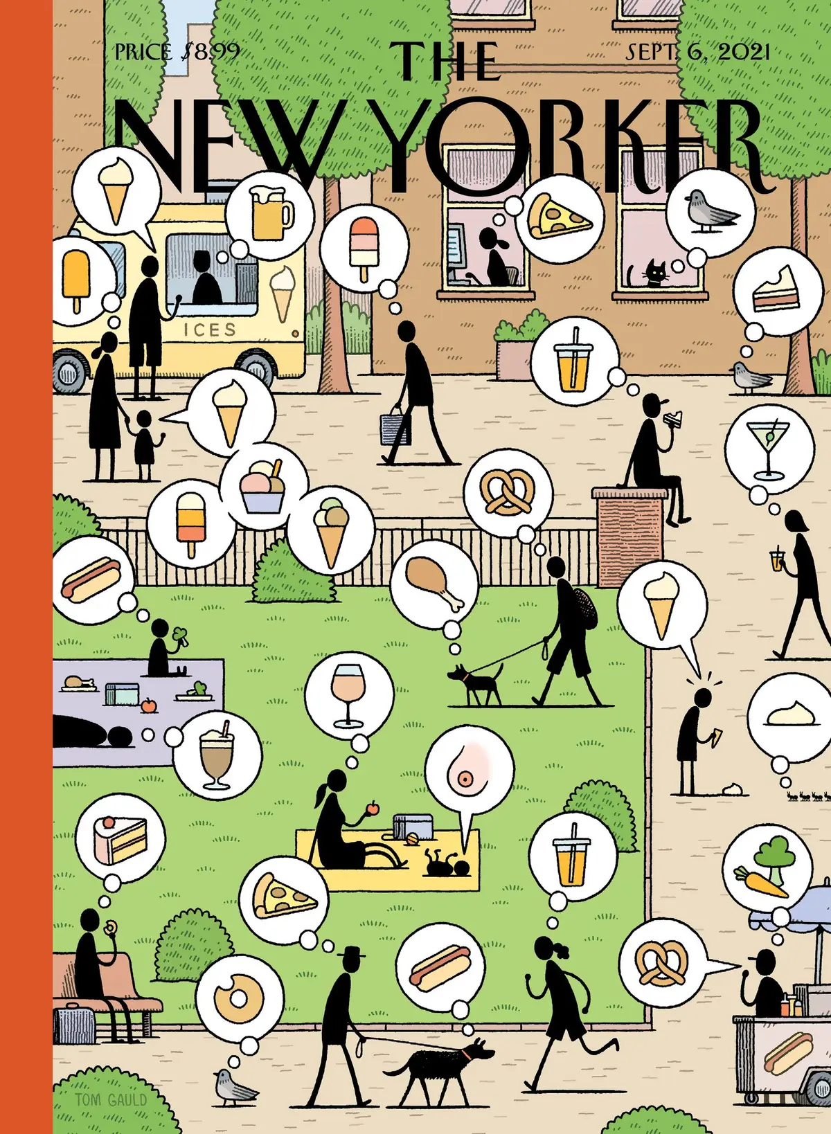 Обложка The New Yorker, 6 сентября 2021: Пища для размышлений, художник Том Голд